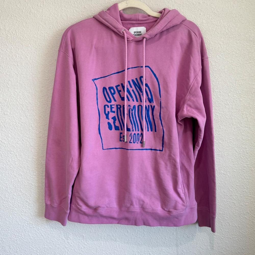 Opening‎ Ceremony Pink Graphic Logo Hoodie Made in Italy Casual Streetwear Y2K